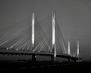 Indian River Blue Bridge in Black and White 5326