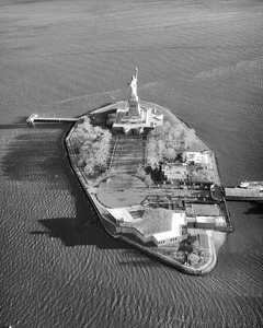 Statue Of Liberty Ellis Island Monochrome