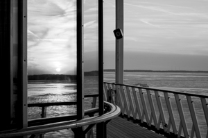 Sunset Reflection on the Chesapeake bay in Black and White