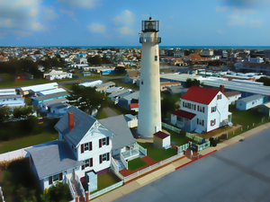 Fenwick Island Lighthouse Aerial View Abstract