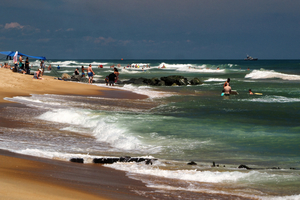 Ocean City Beach Rocks Waves and Sand