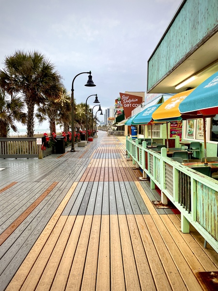 Empty Boardwalk in Myrtle Beach by Bill Swartwout Photography