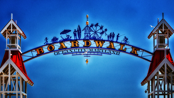 Boardwalk Arch in Ocean City MD Print