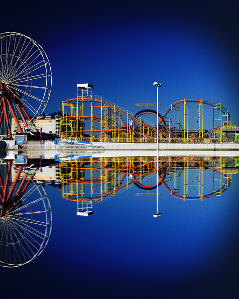 Ocean City Amusement Pier Reflections Print