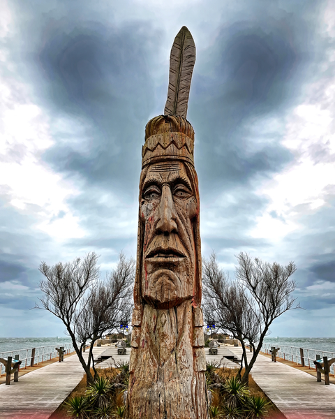 Assateague Indian at the Ocean City Inlet Edited Print