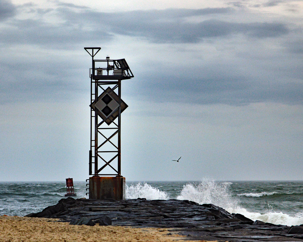 Ocean City Inlet Jetty Light Marker Print