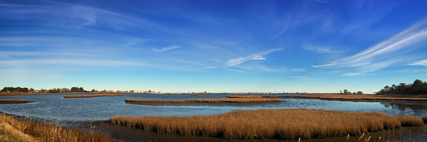 Ocean City Skyline Panorama from Assawoman Bay Print