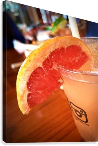 Ruby Red Grapefruit Slice Canvas Print