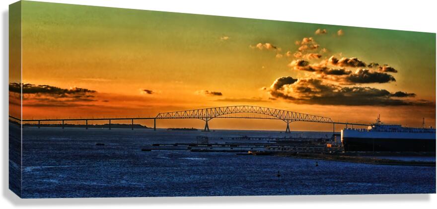 Francis Scott Key Bridge Sunrise Silhouette Canvas Print