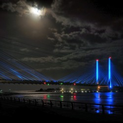 Supermoon Over the Indian River Inlet Bridge