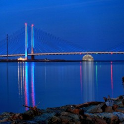 Full Moon Rising Under the Indian River Bridge