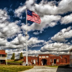 Fort McHenry Parade Ground and Storm Flag in Color
