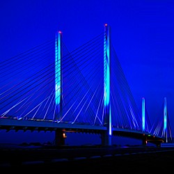Indian River Blue Bridge at Night Expressionism 5326