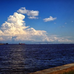 Francis Scott Key Bridge Baltimore Outer Harbor from Fort McHenry