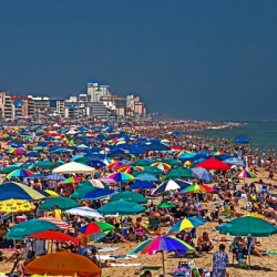 Crowded Beach in Ocean City Maryland
