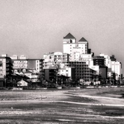 Ocean City Vacant Beach in Black and White