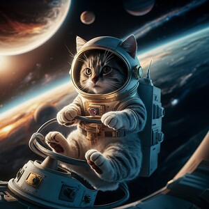 cat in the space