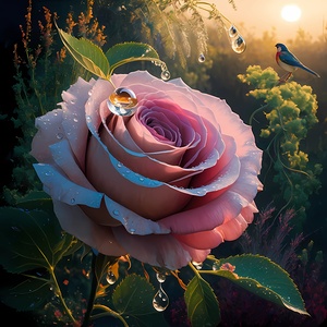 Rose leaves are an expressive artistic painting