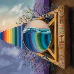 Surrealist bridge painting