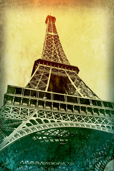 Eiffel Tower in Paris with a vintage artistic aesthetic. by IB Photography