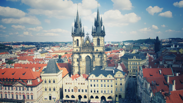 Prague old town square and Church of Our Lady before Tyn by IB Photography