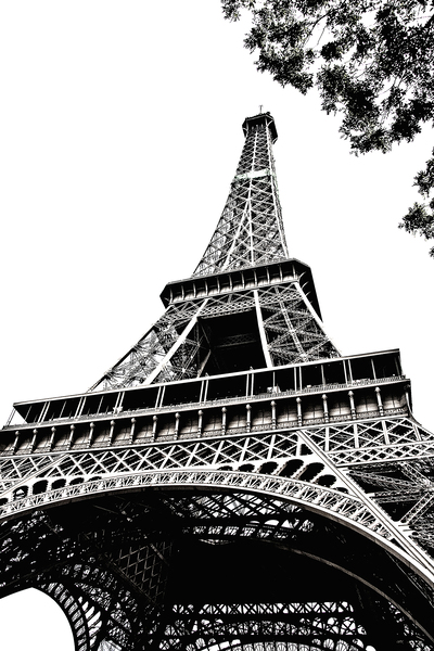 The eiffel tower in paris france captured from a unique low-angle perspective. by IB Photography