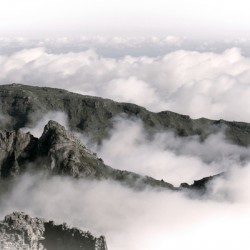 Mountains in clouds in Madeira