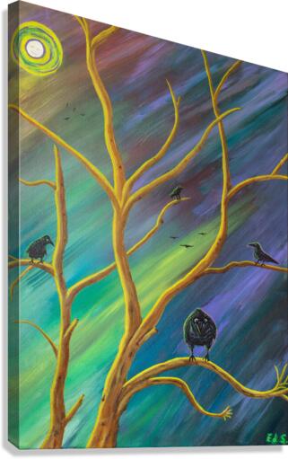 A-45Crazy Crow Canvas Print