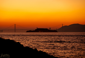 Golden Gate and Alcatraz Sunset