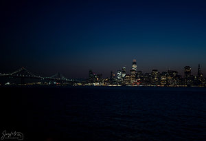 San Francisco Skyline at Night Wide View