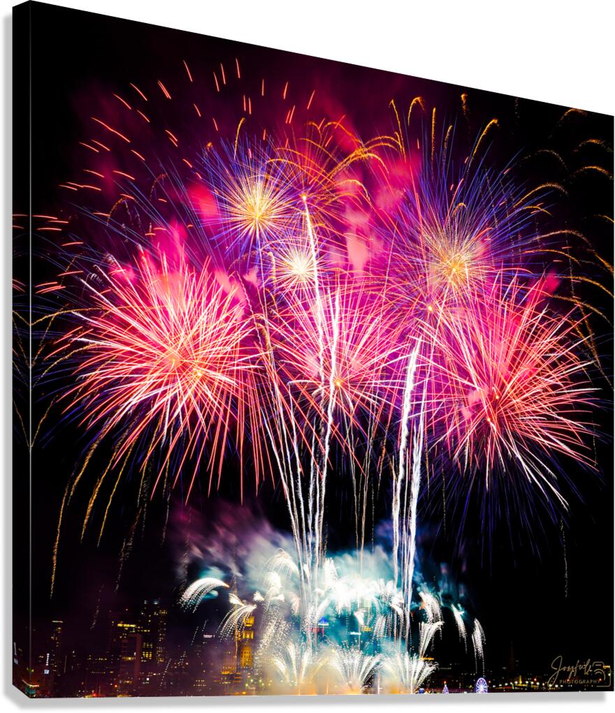 NYE 2023 Philadelphia Blue and Pink 1x1 Canvas Print