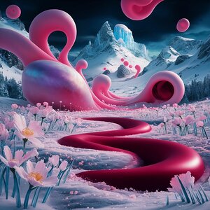 A beautiful frozen celestial meadow