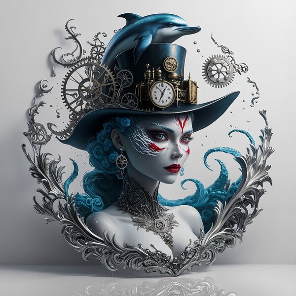 Steampunk Siren: The Dolphins Grace by my click