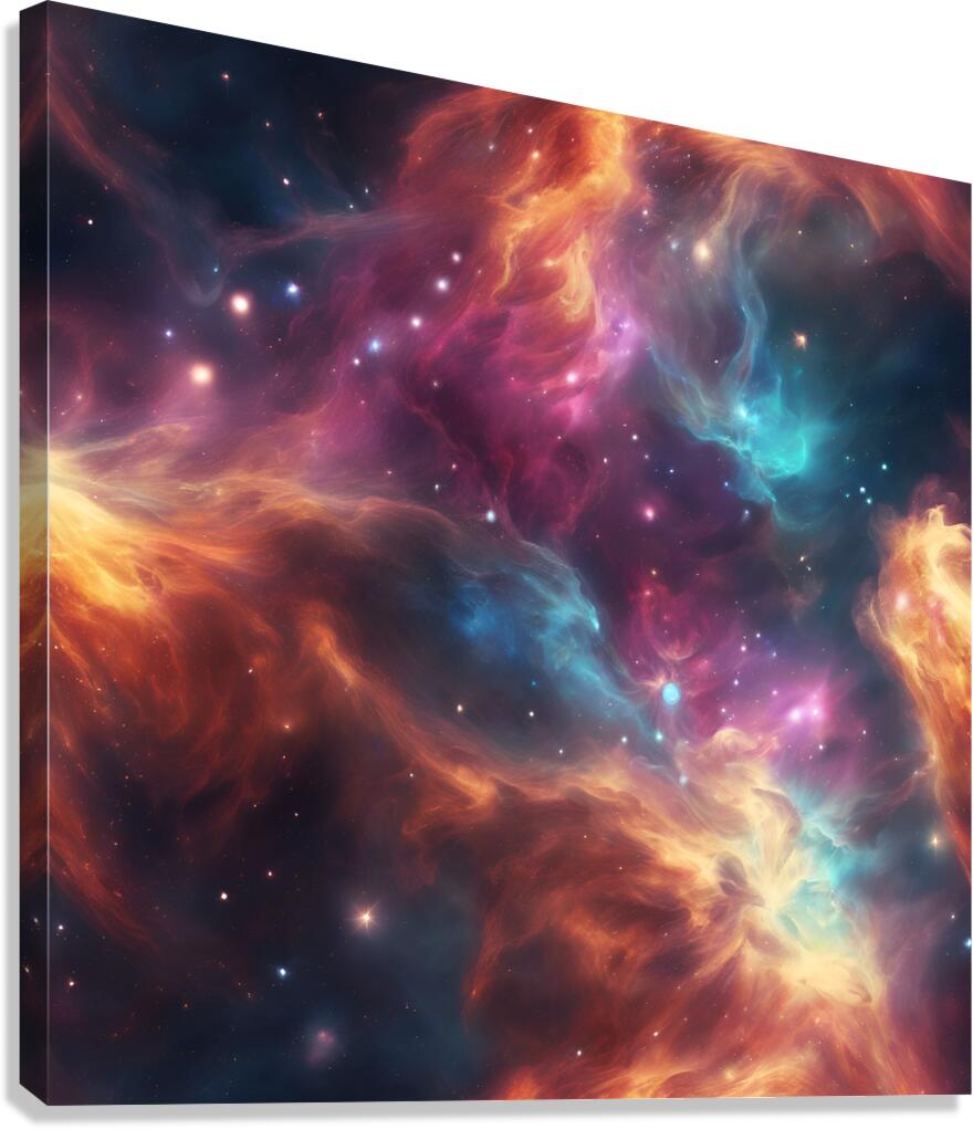 Glowing nebula of vibrant gas and celestial dust  Canvas Print