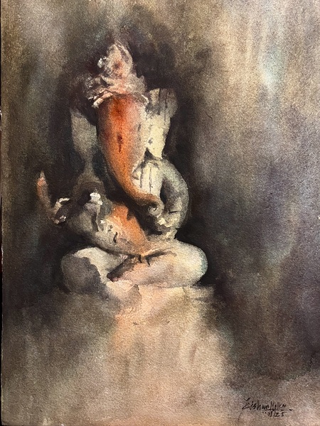 Ganesha Painting for Living Room Hallway and entry  by KISHAN HOLKAR ART