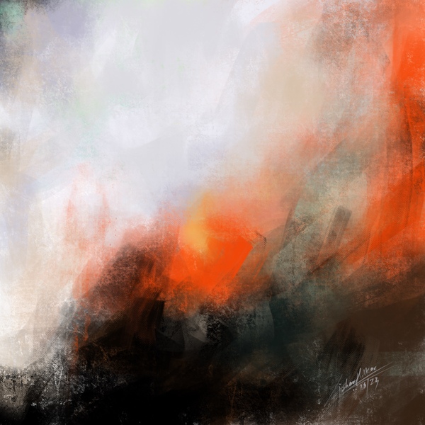 Heading Home Digital Abstract art  colourful abstract painting beautiful sunset painting by KISHAN HOLKAR ART