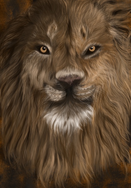 Lion painting  Leo art strong lion hand painted painting  gift for Leo by KISHAN HOLKAR ART