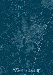 A detailed map of Worcester