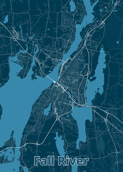 The image showcases a detailed map of Fall River Massachusetts by SamKal