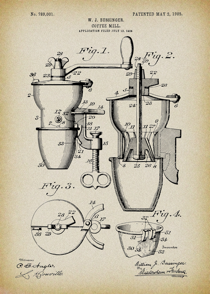 Coffee Mill Patent by SamKal
