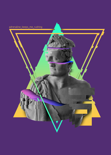 Colorful glitch statue by SamKal