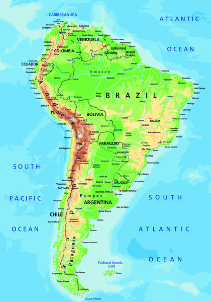 South America Map by SamKal