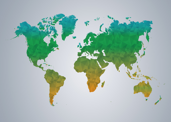 World Map Polygon Print