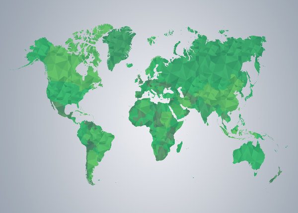 World Map Polygon Print
