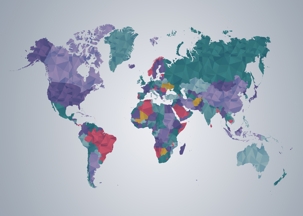 World Map Polygon Print
