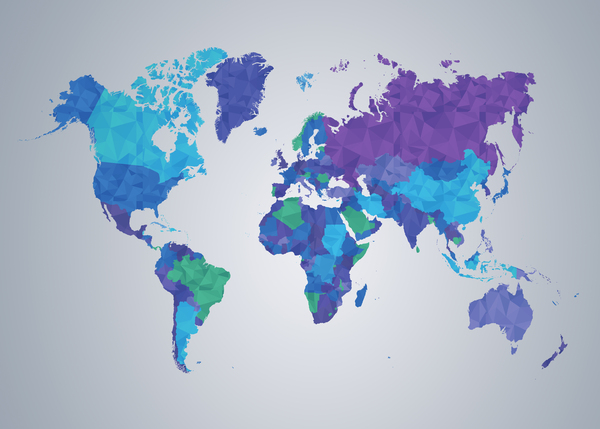 World Map Polygon Print