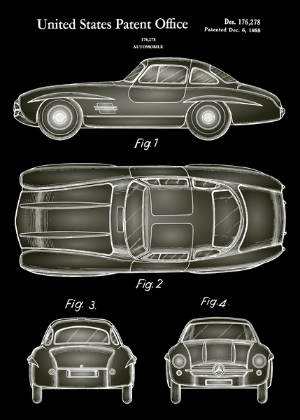 1955 Classic Car Patent Illustration by SamKal