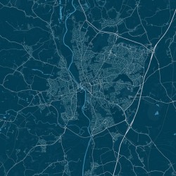 A detailed map of Worcester