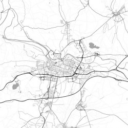 The image showcases a detailed black and white map of Logrono Spain.