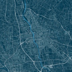 Map of the city of Maebashi Japan